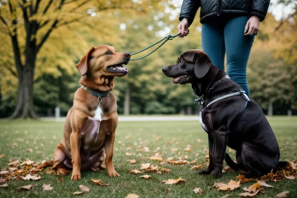 Smartphone mit Hundetraining-App während einer Übungseinheit im Freien.