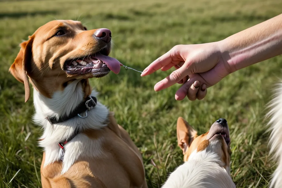 Belohnung für den Hund nach erfolgreichem Apportieren des Dummys