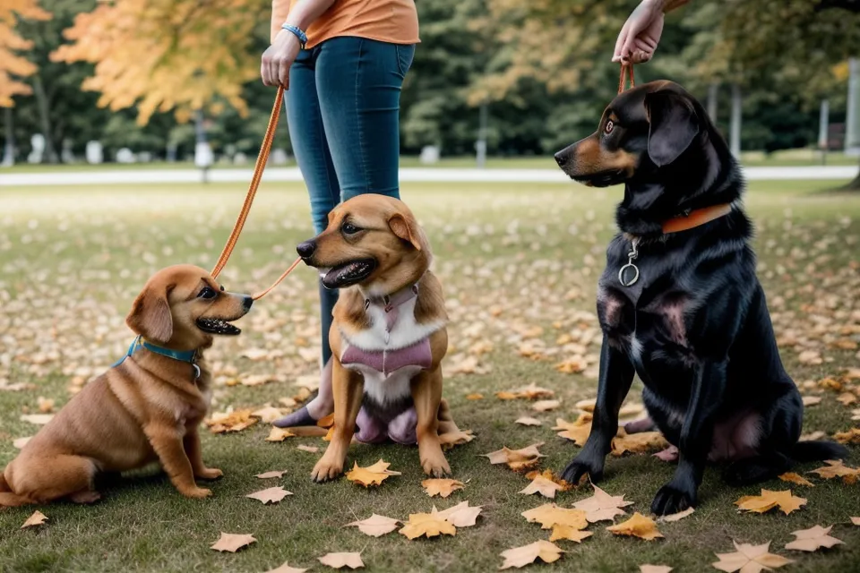 Nahaufnahme eines entspannten Hundes auf einer Trainingsmatte während einer Pause.