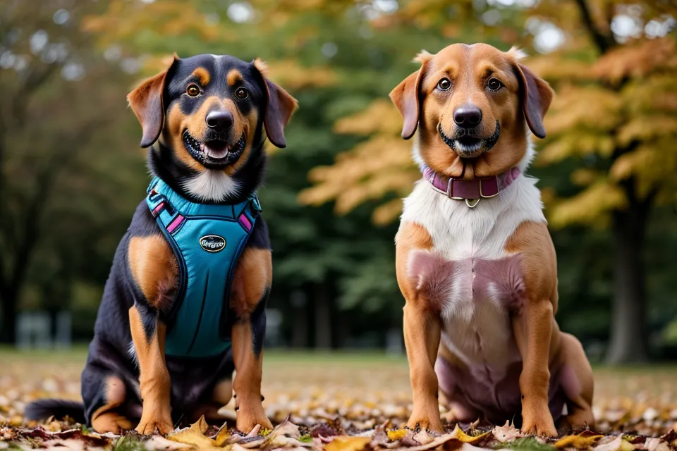 Nahaufnahme von handgeschriebenen Notizen aus verschiedenen Online-Hundeschulen.