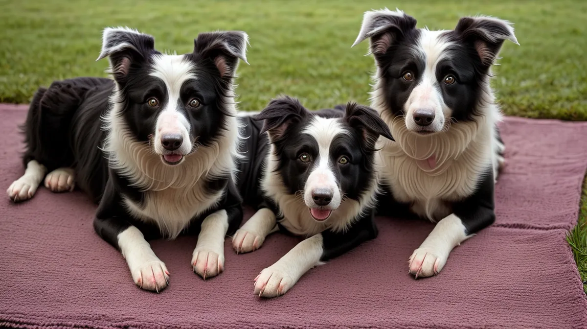 Hundesport zuhause: Border Collie beim Agility-Training im Wohnzimmer während eines Online-Kurses