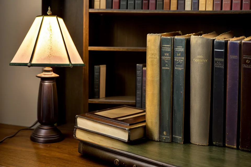 Ein Bücherregal mit Wörterbüchern in einer Hamburger Wohnung als Teil einer Trainingsszene.