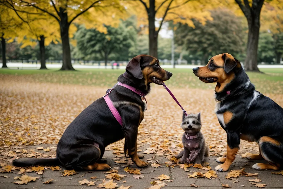 Ein Smartphone zeigt ein Online-Hundetraining-Video während einer Übung zu Hause.