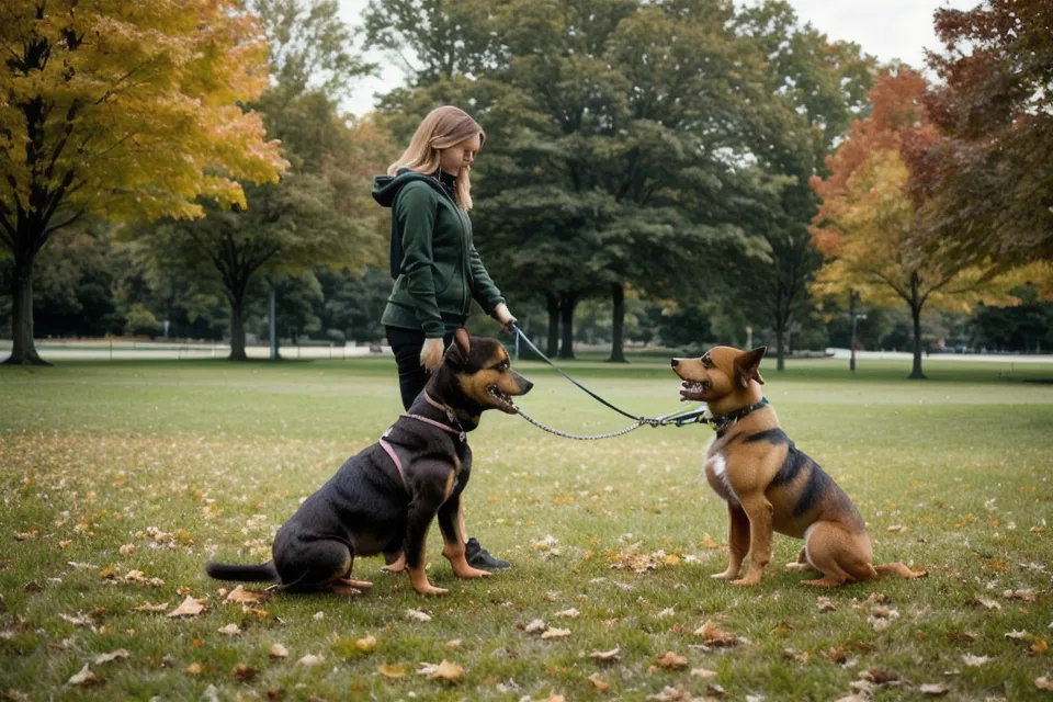 Ein Smartphone mit einem Online-Hundekurs liegt bereit für das Training im Garten.
