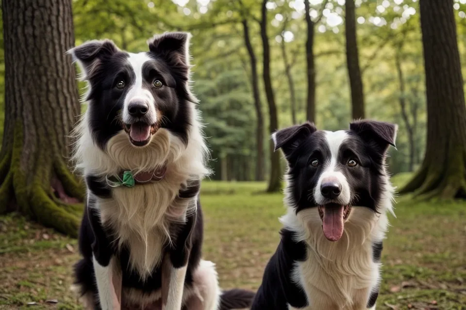 Ein aufmerksamer Border-Collie-Mix wartet beim Training auf das Signal seines Besitzers